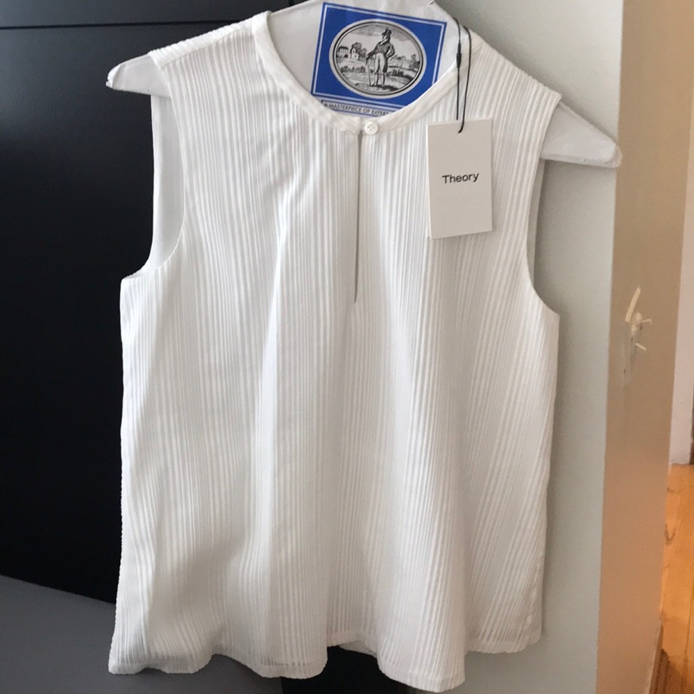 Theory White Silk Blouse